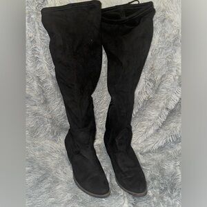 Over the knee black boots